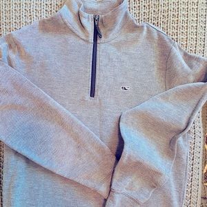 Vineyard Vines Navy Heather 1/4 Zip Pullover.